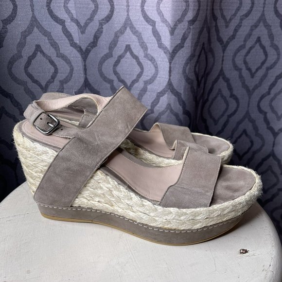 Stuart Weitzman Espadrilles Wedge Sandals 8 M Open Toe Womens Ankle Strap shoes - Picture 9 of 13
